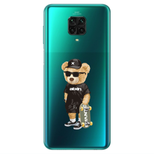 Xiaomi Redmi Note 9S Bear with glasses Transparent Silicone TPU Θήκη