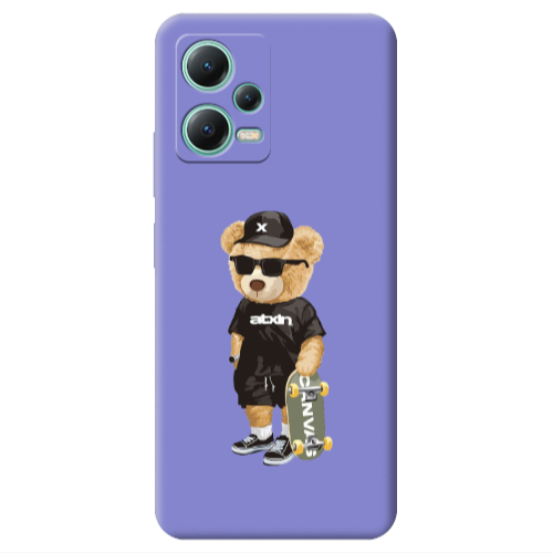 Xiaomi Redmi Note 12 Pro 5G Bear with glasses Purple Colored Silicone TPU Θήκη