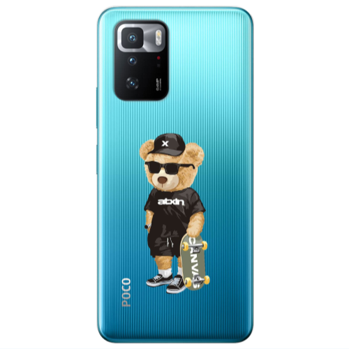 Xiaomi Poco X3 GT Bear with glasses Transparent Silicone TPU Θήκη
