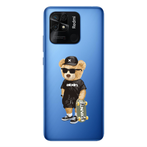 Xiaomi Poco C40 Bear with glasses Transparent Silicone TPU Θήκη