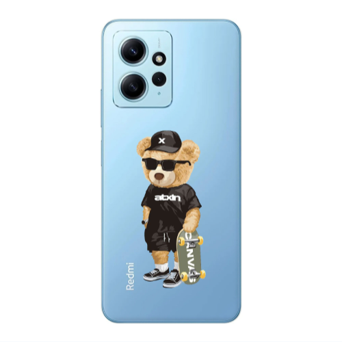 Xiaomi Redmi Note 12 4G Bear with glasses Transparent Silicone TPU Θήκη