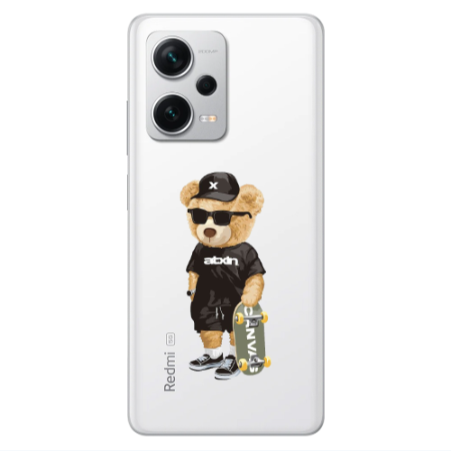 Xiaomi Redmi Note 12 5G Bear with glasses Transparent Silicone TPU Θήκη