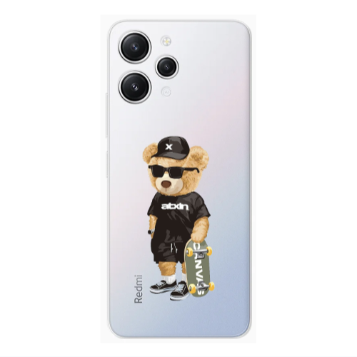 Xiaomi Redmi 12 Bear with glasses Transparent Silicone TPU Θήκη