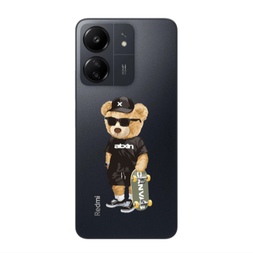 Xiaomi Redmi 13C Bear with glasses Transparent Silicone TPU Θήκη