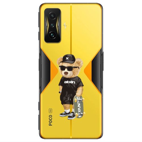 Xiaomi Poco F4 Gt Bear with glasses Transparent Silicone TPU Θήκη