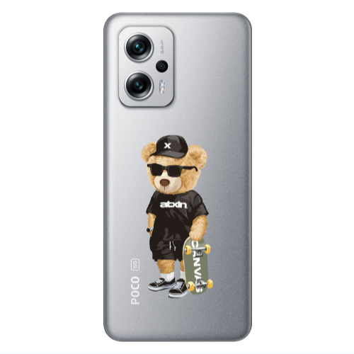 Xiaomi Poco X4 GT Bear with glasses Transparent Silicone TPU Θήκη