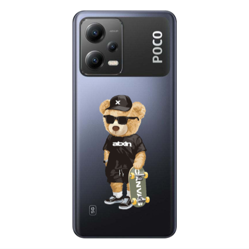Xiaomi Poco X5 Bear with glasses Transparent Silicone TPU Θήκη