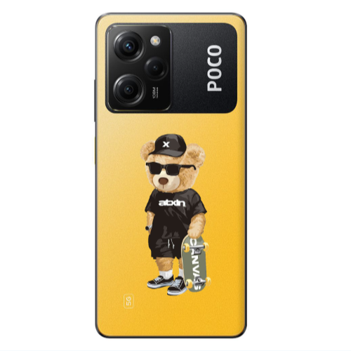 Xiaomi Poco X5 Pro Bear with glasses Transparent Silicone TPU Θήκη