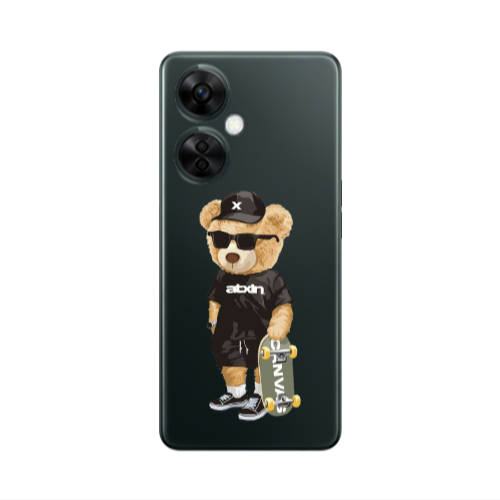 Oneplus Nord CE 3 Lite 5G Bear with glasses Transparent Silicone TPU Θήκη