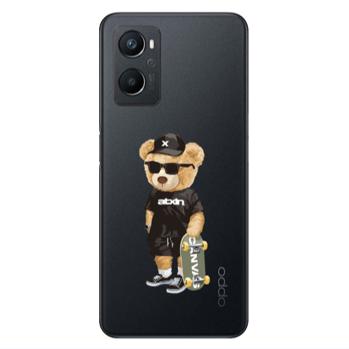 Oppo A 96 Bear with glasses Transparent Silicone TPU Θήκη