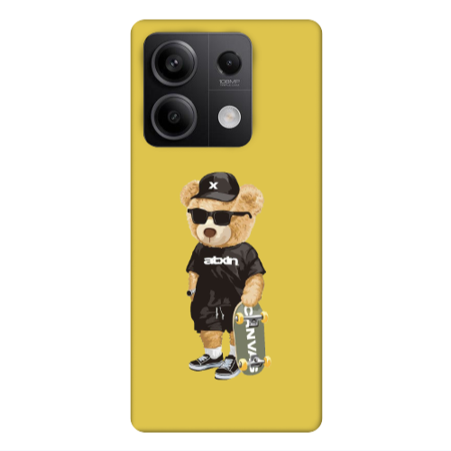 Xiaomi Redmi Note 13 5G Bear with glasses Yellow Colored Silicone TPU Θήκη