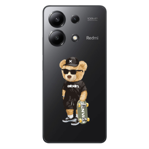 Xiaomi Redmi Note 13 4G Bear with glasses Transparent Silicone TPU Θήκη