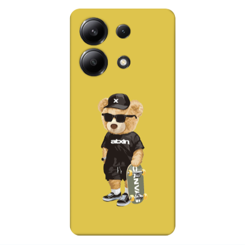 Xiaomi Redmi Note 13 4G Bear with glasses Yellow Colored Silicone TPU Θήκη