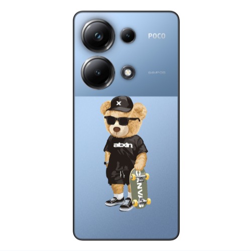 Xiaomi Poco M6 Pro 4G Bear with glasses Transparent Silicone TPU Θήκη