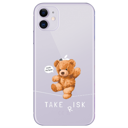Apple iPhone 11  Take risk Transparent Silicone TPU Θήκη