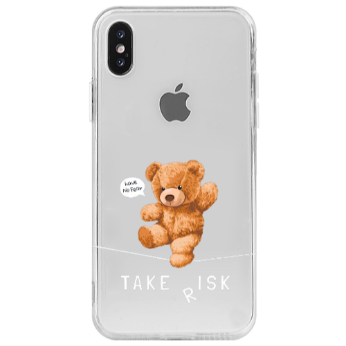 Apple iPhone X Take risk Transparent Silicone TPU Θήκη