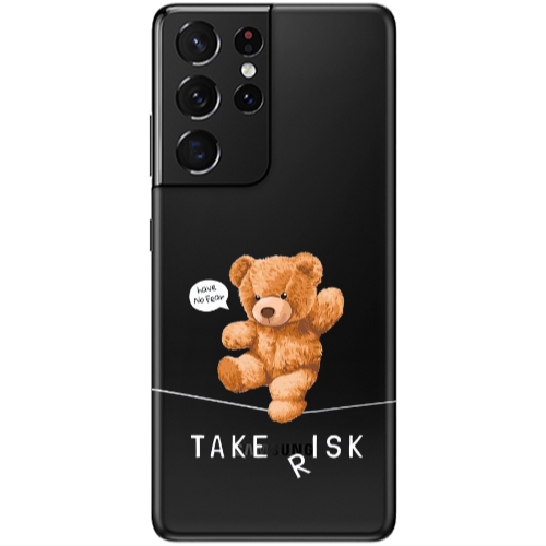 Samsung S21 Ultra Take risk Transparent Silicone TPU Θήκη