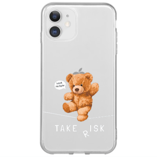 Apple iPhone 12 Mini Take risk Transparent Silicone TPU Θήκη