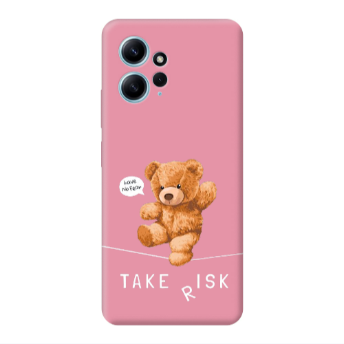 Xiaomi Redmi Note 12 4G Take risk Pink Colored Silicone TPU Θήκη