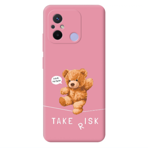 Xiaomi Redmi 12C Take risk Pink Colored Silicone TPU Θήκη