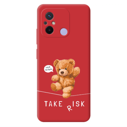 Xiaomi Redmi 12C Take risk Red Colored Silicone TPU Θήκη