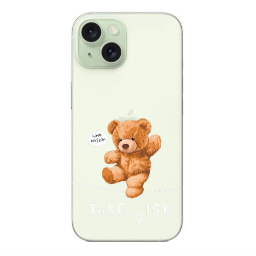 Apple iPhone 15 Take risk Transparent Silicone TPU Θήκη