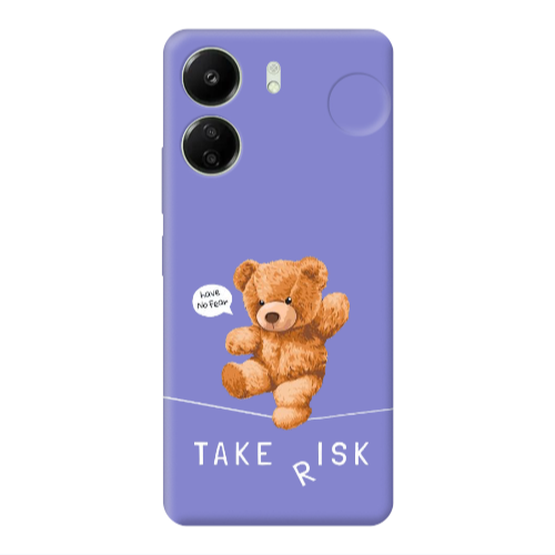 Xiaomi Redmi 13C Take risk Purple Colored Silicone TPU Θήκη