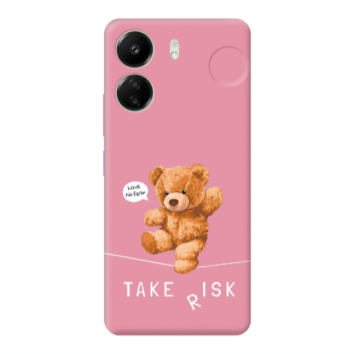 Xiaomi Redmi 13C Take risk Pink Colored Silicone TPU Θήκη