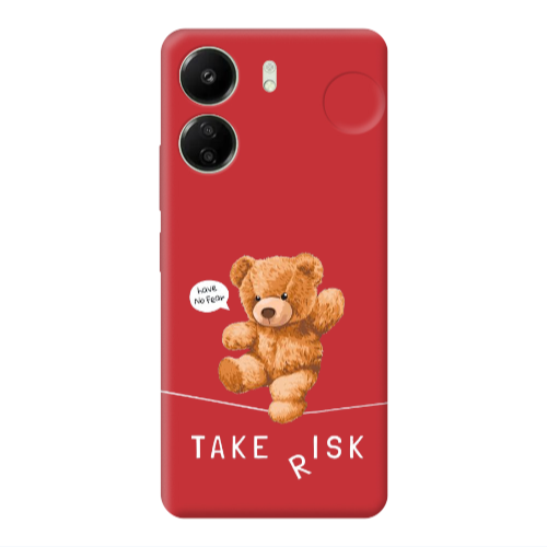 Xiaomi Redmi 13C Take risk Red Colored Silicone TPU Θήκη