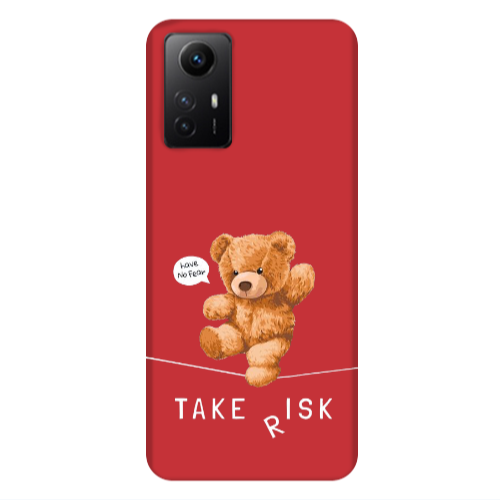 Xiaomi Redmi Note 12s Take risk Red Colored Silicone TPU Θήκη