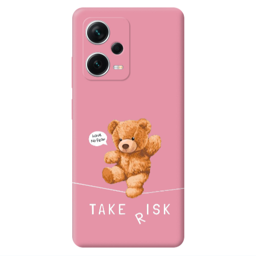 Xiaomi Poco X5 Take risk Pink Colored Silicone TPU Θήκη