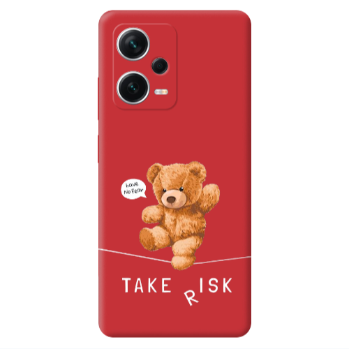 Xiaomi Poco X5 Take risk Red Colored Silicone TPU Θήκη