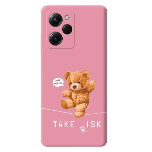 Xiaomi Poco X5 Pro Take risk Pink Colored Silicone TPU Θήκη