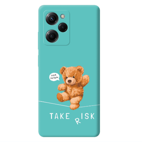 Xiaomi Poco X5 Pro Take risk Turquoise Colored Silicone TPU Θήκη