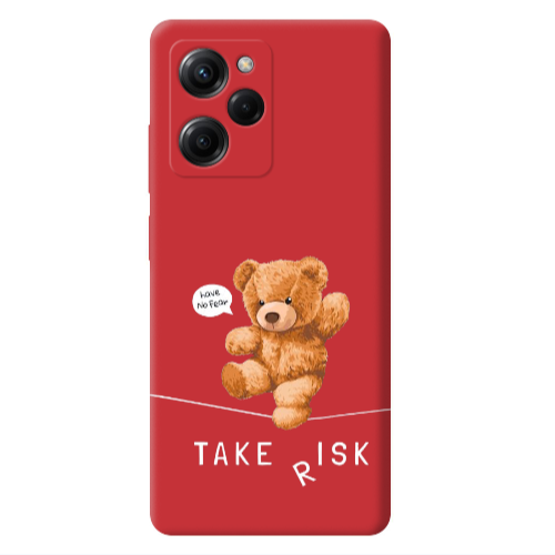 Xiaomi Poco X5 Pro Take risk Red Colored Silicone TPU Θήκη