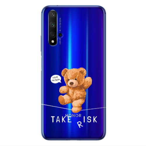 Huawei Nova 5 T Take risk Transparent Silicone TPU Θήκη