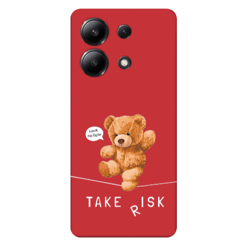Xiaomi Redmi Note 13 4G Take risk Red Colored Silicone TPU Θήκη