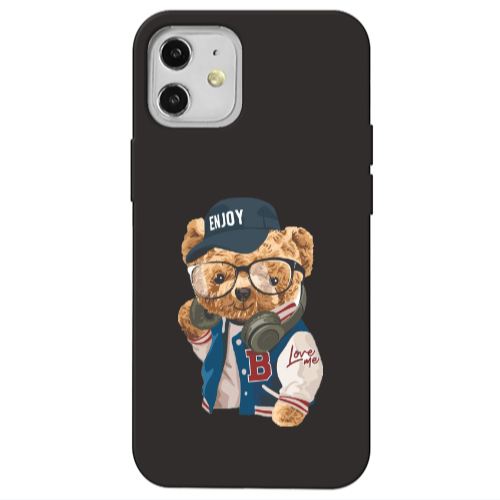 Apple iPhone 12 Enjoy Black Colored Silicone TPU Θήκη