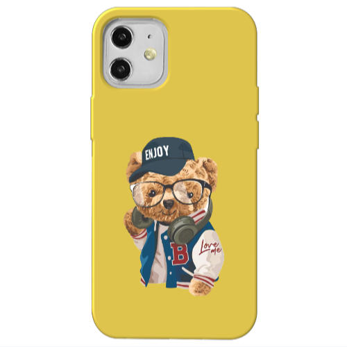 Apple iPhone 12 Enjoy Yellow Colored Silicone TPU Θήκη