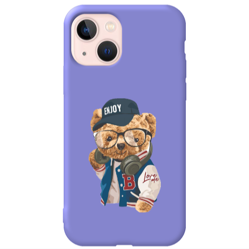 Apple iPhone 13 Enjoy Purple Colored Silicone TPU Θήκη
