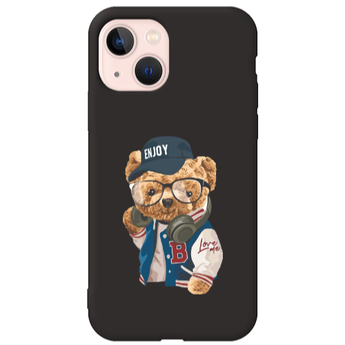 Apple iPhone 13 Enjoy Black Colored Silicone TPU Θήκη