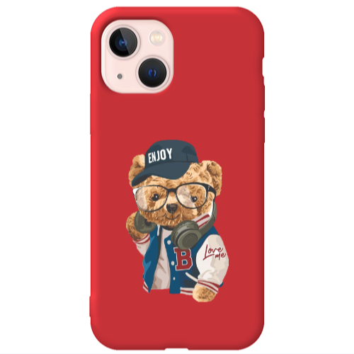 Apple iPhone 13 Enjoy Red Colored Silicone TPU Θήκη