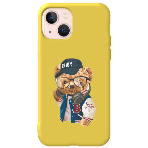 Apple iPhone 13 Enjoy Yellow Colored Silicone TPU Θήκη