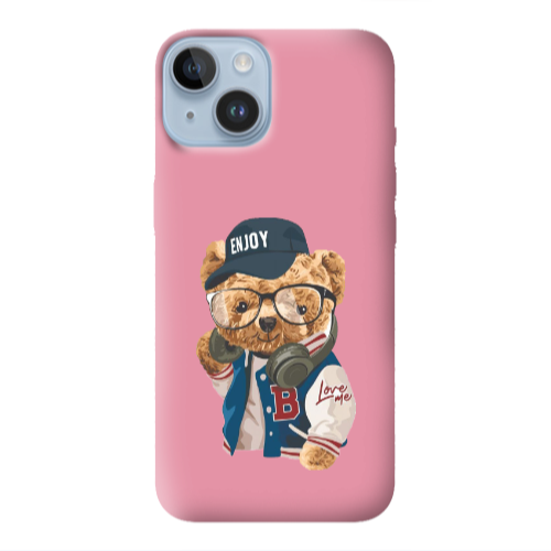 Apple iPhone 14  Enjoy Pink Colored Silicone TPU Θήκη