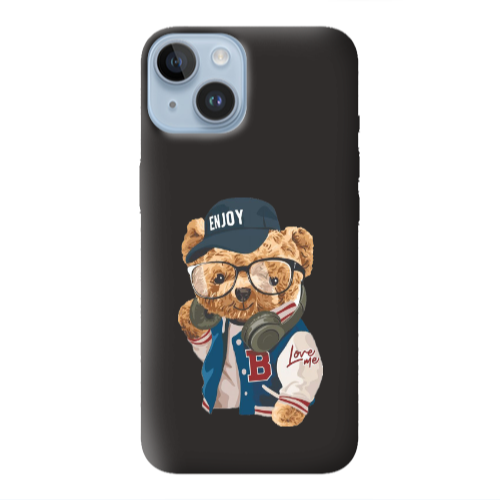 Apple iPhone 14  Enjoy Black Colored Silicone TPU Θήκη