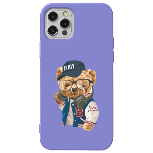 Apple iPhone 13 Pro Enjoy Purple Colored Silicone TPU Θήκη