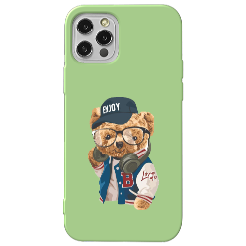 Apple iPhone 12 Pro Max Enjoy Light Green Colored Silicone TPU Θήκη