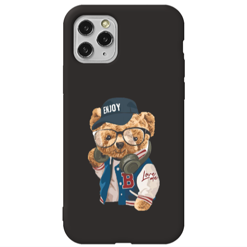 Apple iPhone 11 Pro Max Enjoy Black Colored Silicone TPU Θήκη