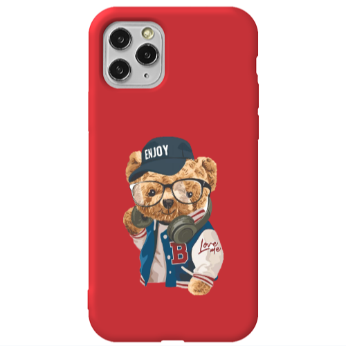 Apple iPhone 11 Pro Max Enjoy Red Colored Silicone TPU Θήκη