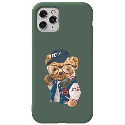 Apple iPhone 11 Pro Max Enjoy Dark Green Colored Silicone TPU Θήκη